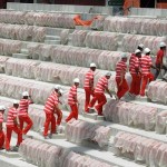 Elenco na Arena - Foto Aldo Carneiro